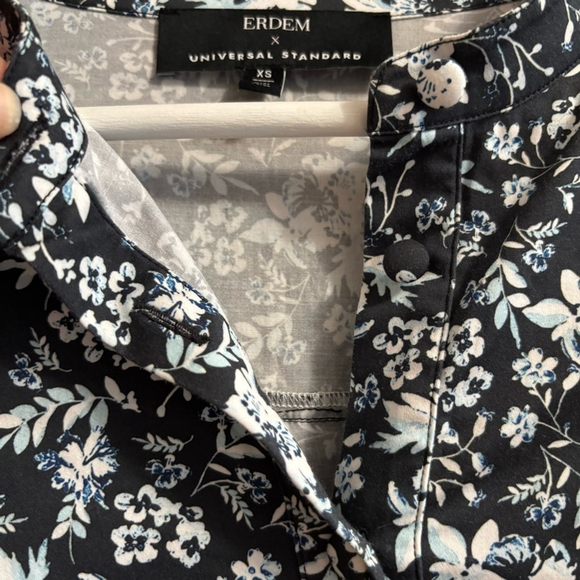 Erdem X Universal Standard Sz XS Cotton Primrose Ruffle Shirt Dress With Pockets - Picture 7 of 15